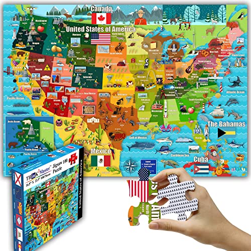 Puzzle Rompecabezas Jigsaw Mapa Colorido de Estados Unidos Think2Master 100 Piezas miniatura 1