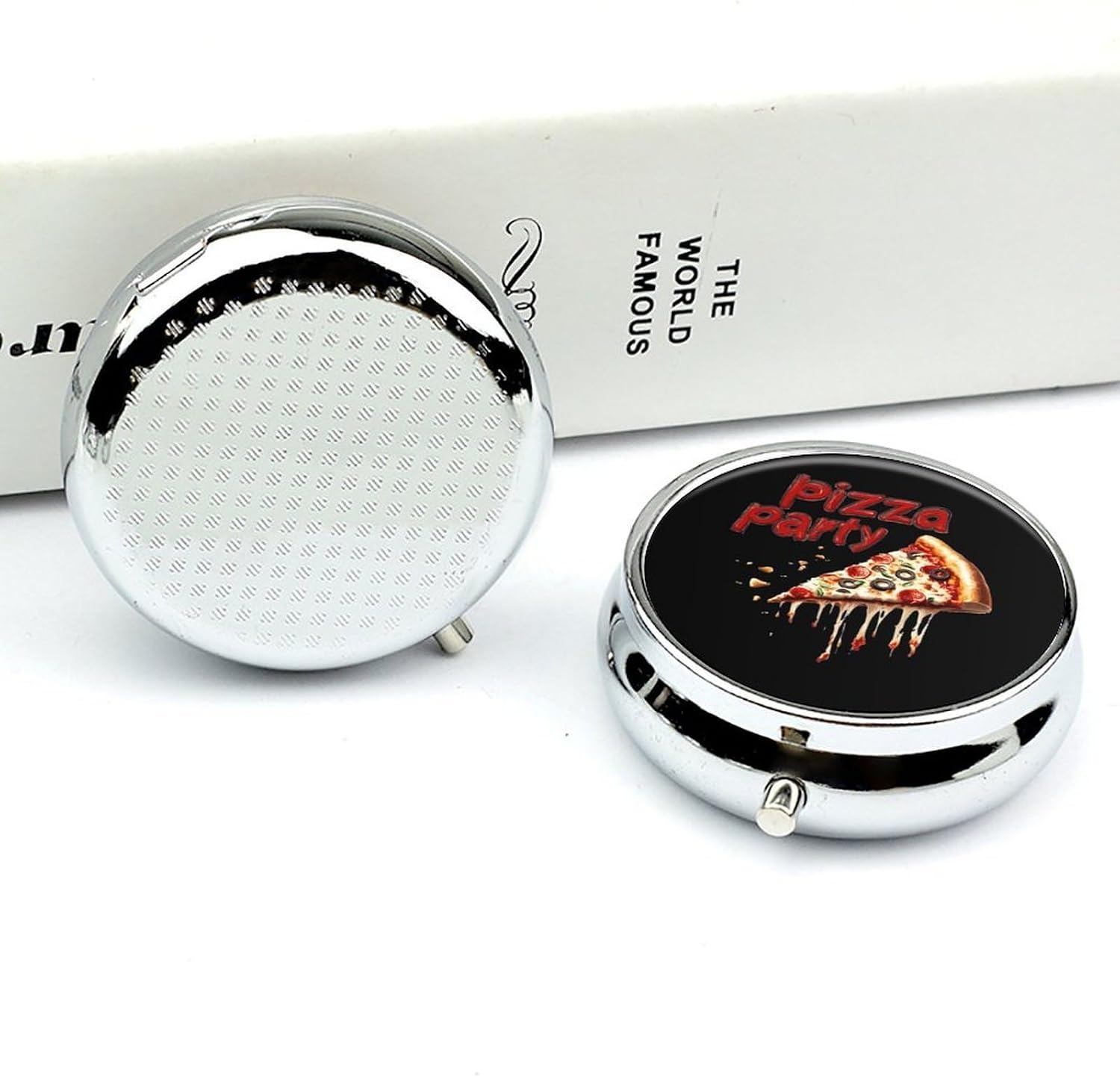 Pizza Party Funny Pill Case 3 Compartment Pillbox Portable Pill Container Vitamin Organizer for Travel Outdoor image 5