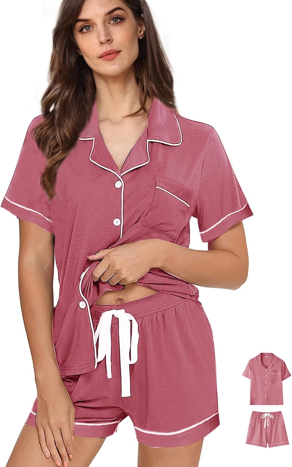 3Pcs Womens Pajamas Set XS-XXL Soft Sleepwear Knitted Pajama sets for women Button Down Pj Lounge Set Nightwear