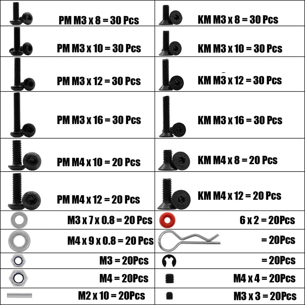 ラジコン　パーツ、ネジセット Amazon | 240個RCラジコン車ねじキットの修理用具はねじ皿が付い