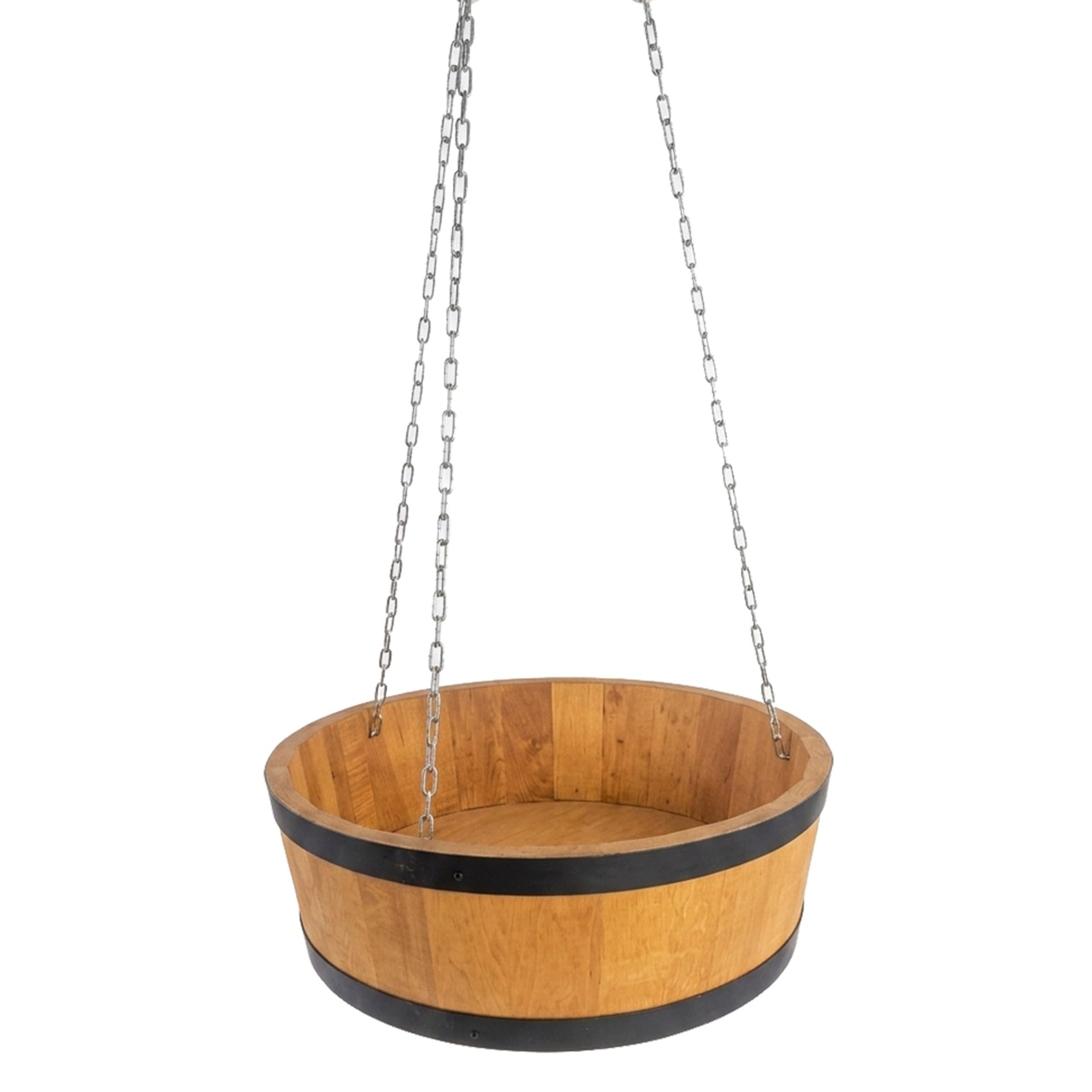 Creative Cooper Wisząca Donica Drewniana Ø 46 cm – Donica w Kształcie Beczki z Litego Drewna Olchowego, Kwietnik Wiszący, Donica Ogrodowa, W Pełni Zmontowana