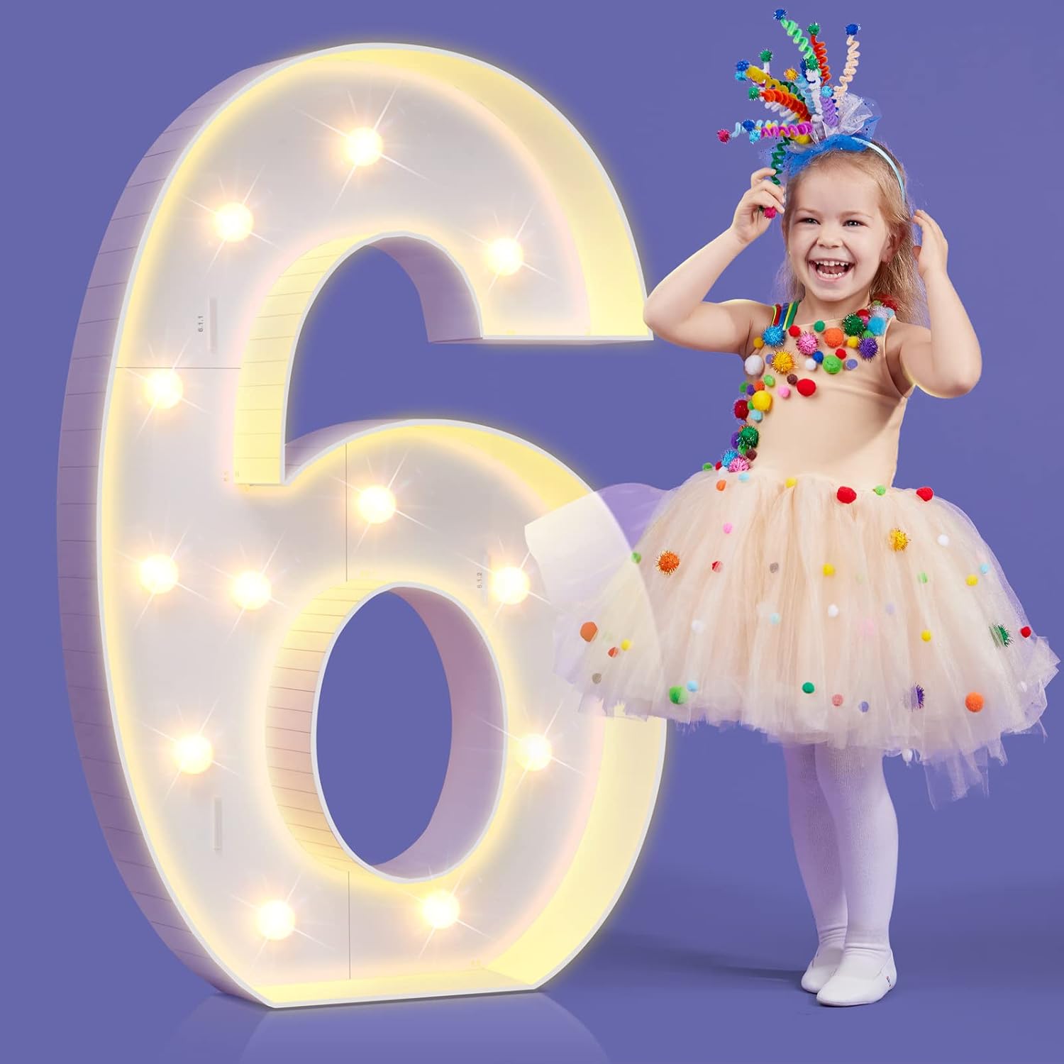 imprsv Marquee Numbers, 4FT Mosaic Numbers for Balloons
