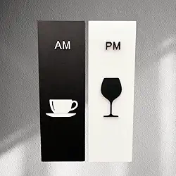 Quadro Decorativo para Sala, AM/PM em MDF com Alto Relevo - Estilo, Humor e Sofisticação para sua Cozinha