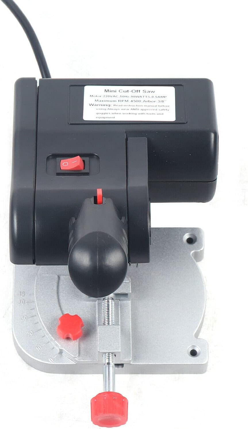 Mini Benchtop Cut-off Miter Saw for Wood Metal Plastic Moulding Cutting 45°Miter Saw Blade 90W