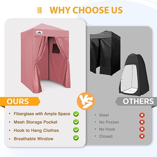 Vista 14 de EAGLE PEAK Flex - Toldo emergente ultra compacto de 4 x 4, refugio solar, vestidor, toldo portátil de privacidad tipo cabana para piscina, sesiones