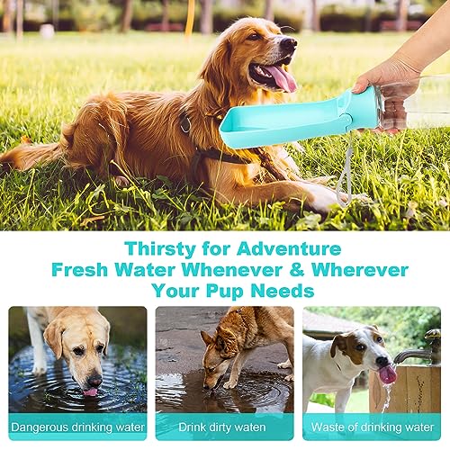 VFANDV Tragbare Haustier Trinkflasche, Trinkflasche Hunde, Hundewasserflasche, 180°Faltbare Hund Katze Haustiere Auslaufsicher Wasserflasche für Täglich Spazieren Gehen Reisen Campen (550ML)