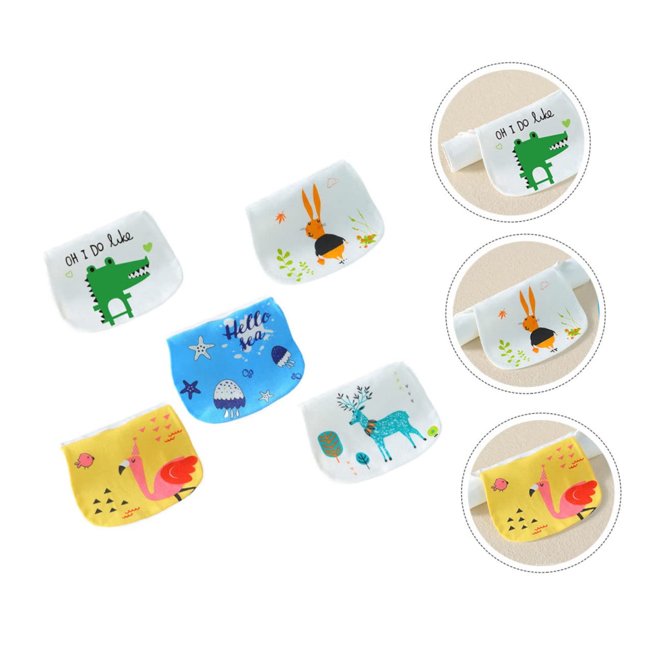 PRETYZOOM 10 Pièces Serviette De Sueur Pour Enfants Bavoirs Pour Bébé Bavoirs Pour Bébé Serviette De Pour Enfants Gants De Toilette Pour te D'Allaitement Impression