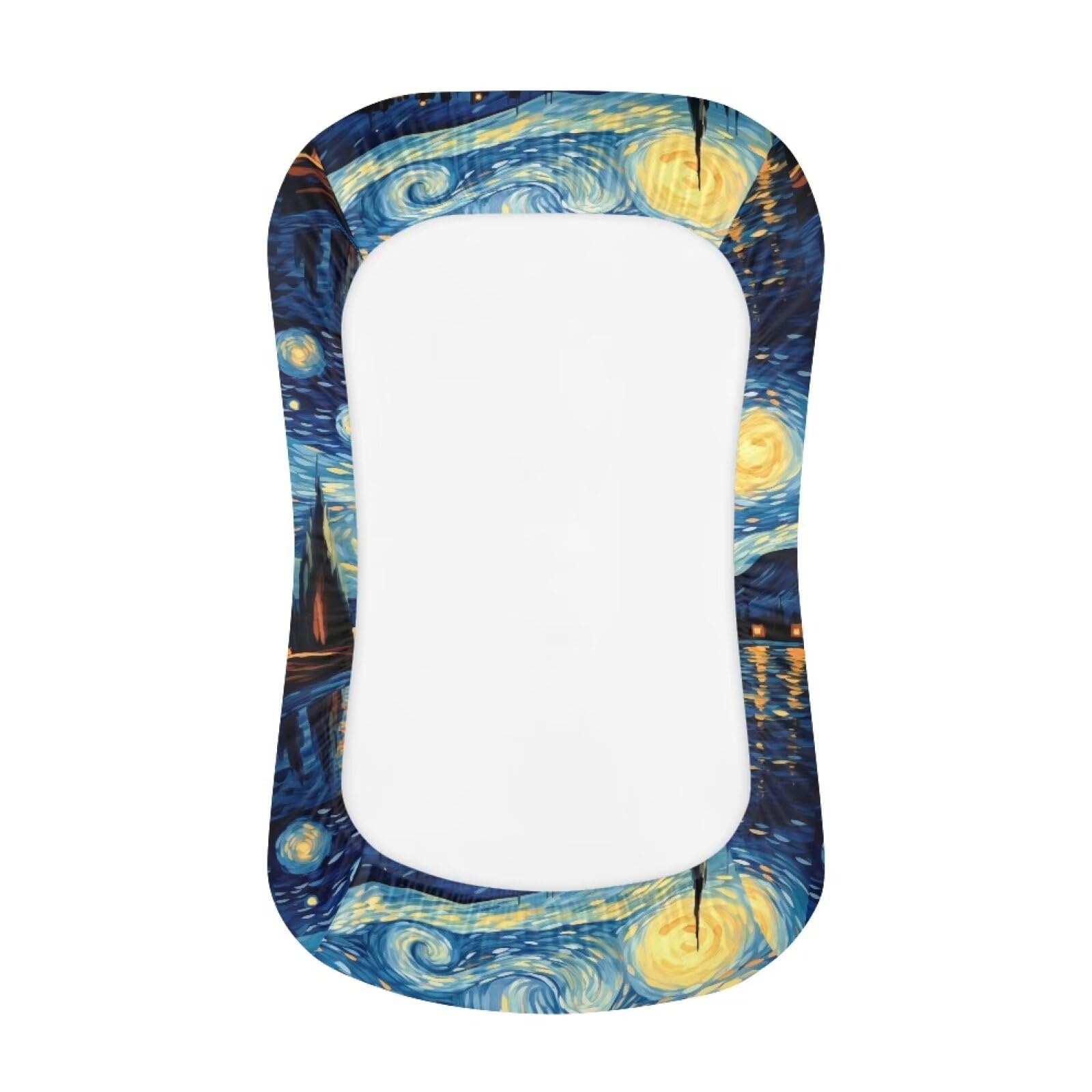 Tongluoye Van Gogh Starry Night Baby Lounger Cover for Girls Boys Newborn Lounger Cover Soft Washable Baby Padded Loungers Cover for Infant 0-24 Months Removable Slipcover for Toddler