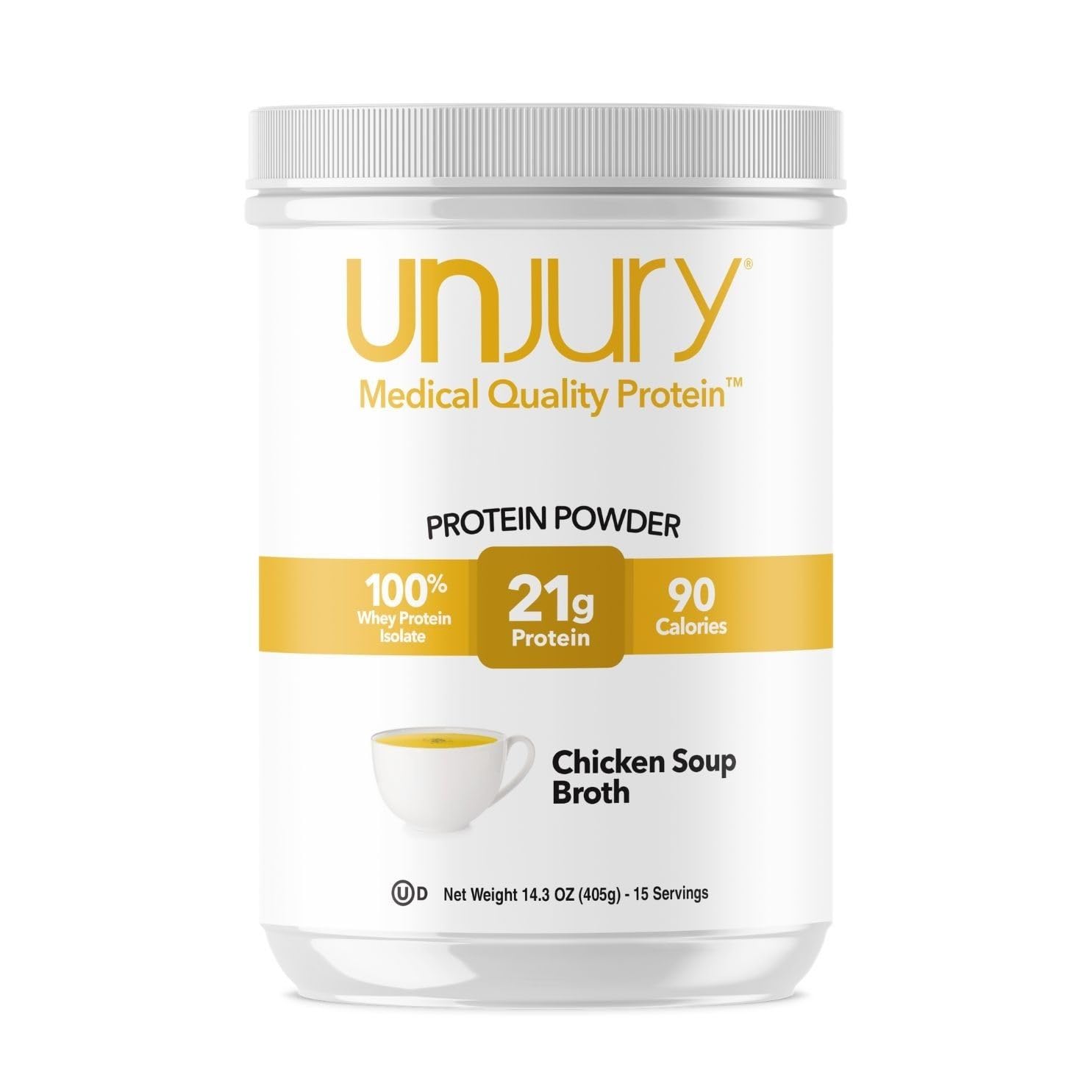 Whey Protein Powder | Chicken Soup Flavored High Protein Soup | 21g 100% Whey Isolate Protein Powder | Low Carb and Sugar Free | Gluten Free | Certified Kosher | 15 Servings