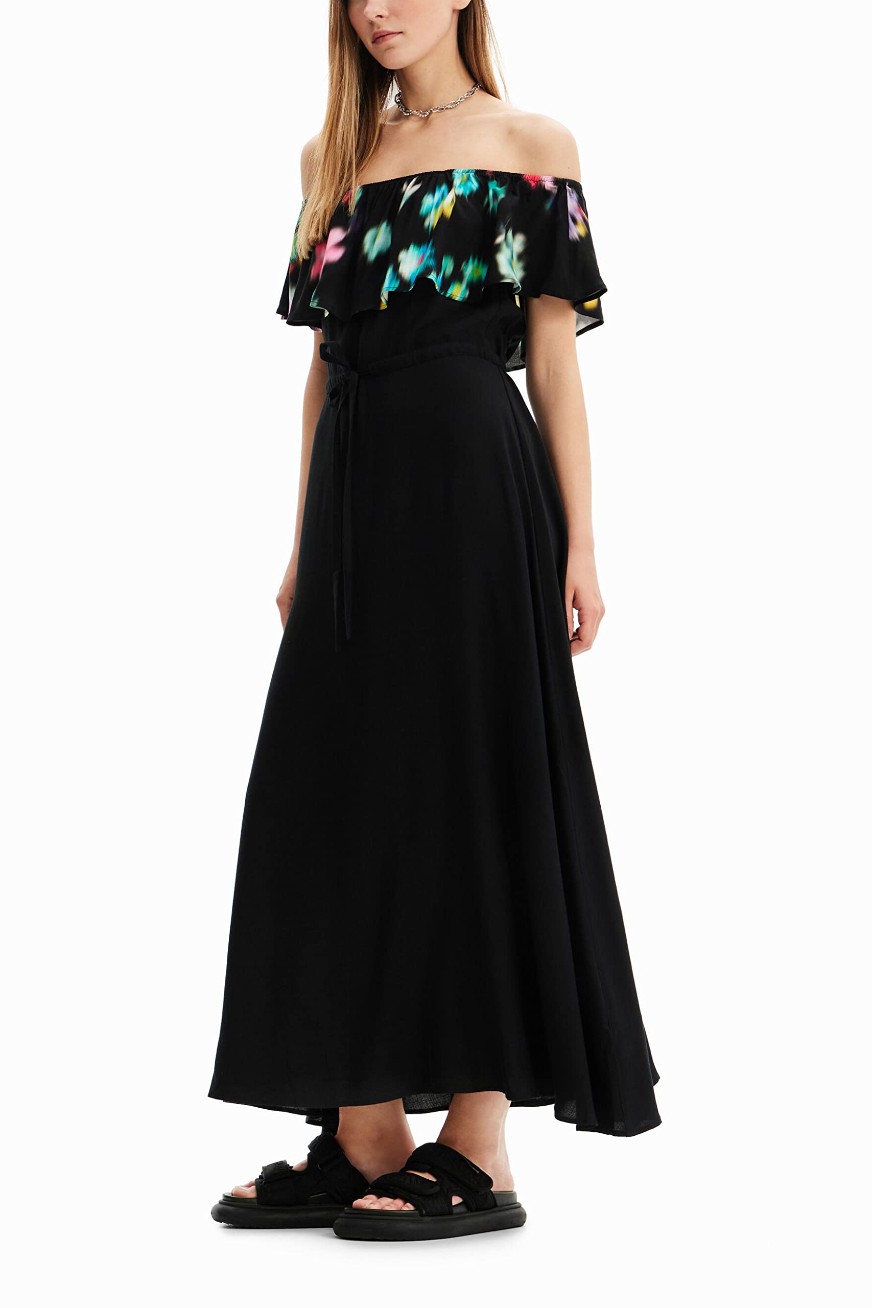 Desigual Vestido de Mujer, Negro, M