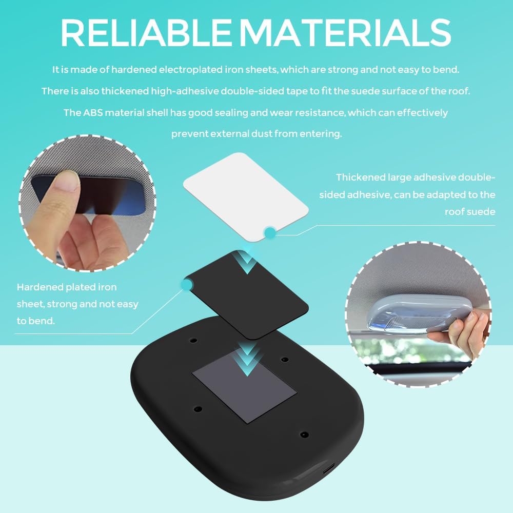 Car Interior Ceiling Roof Lights, Dome Light, Magnetic Rechargeable USB Wireless Dome Lamp, Press Switch 10 LEDs Car Interior Ceiling Reading Lamp Universal for RV Truck Trailer Camper (Black)