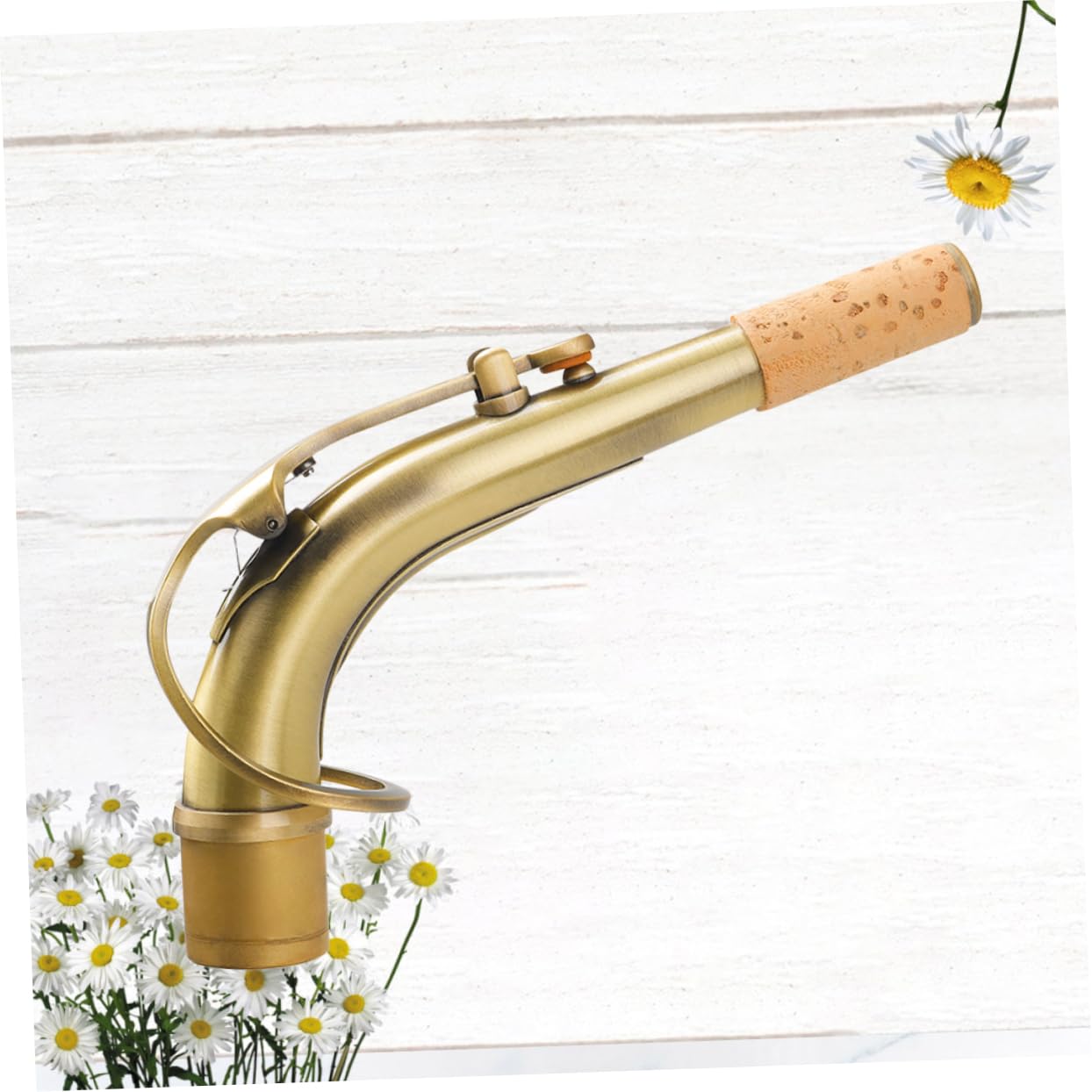 ibasenice Collo Sax Bend Ottone Per Sassofono Accessorio Isolante Finitura Antica Verde Design Raffinato e Naturale Resistente All e Al Calore
