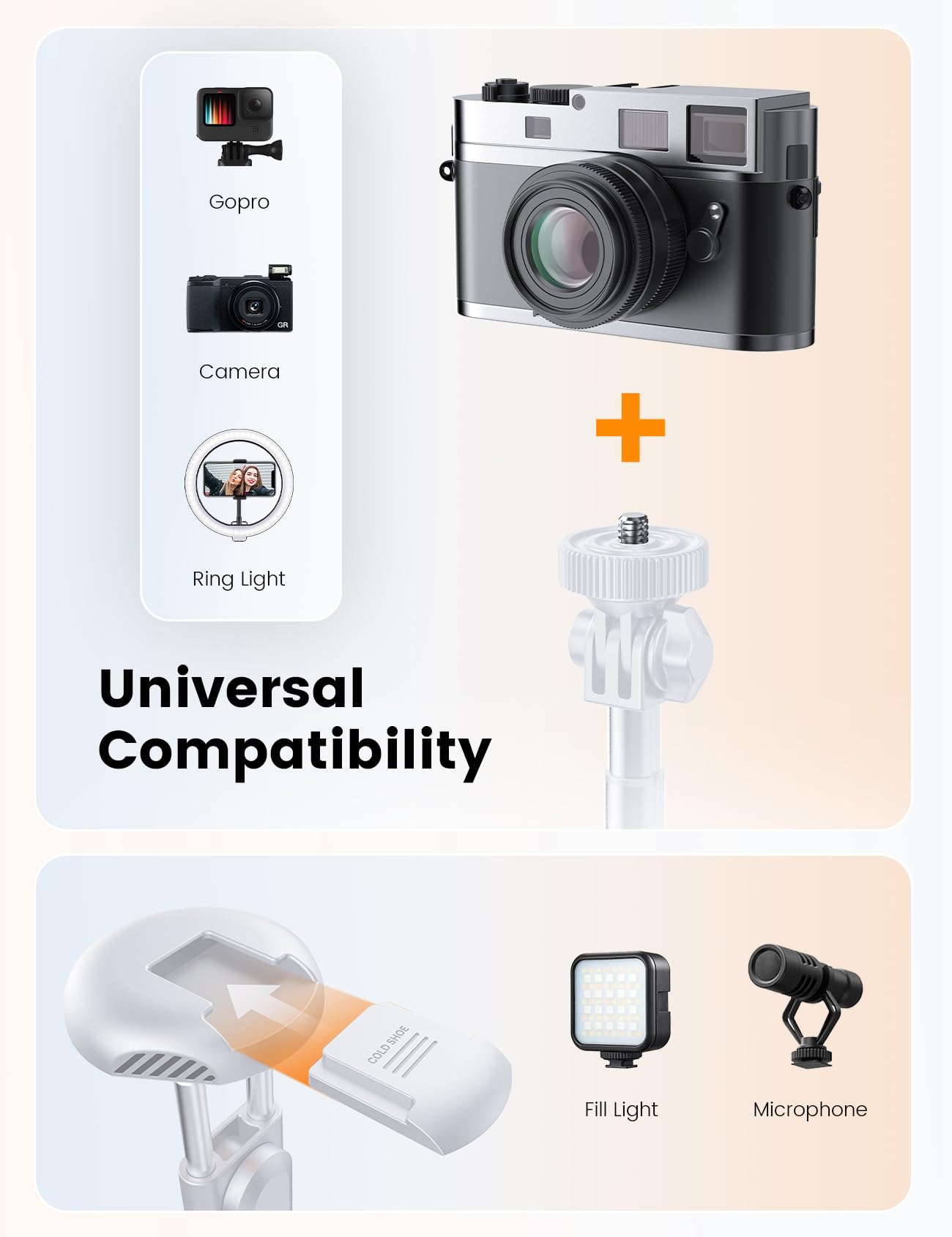 ANXRE 71" Phone Tripod, NT79 Extendable Selfie Stick with 1/4" Camera Mount for Cell Phone＆Camera, Phone Tripod Stand Holder with Remote Compatible with iPhone Android, Camera