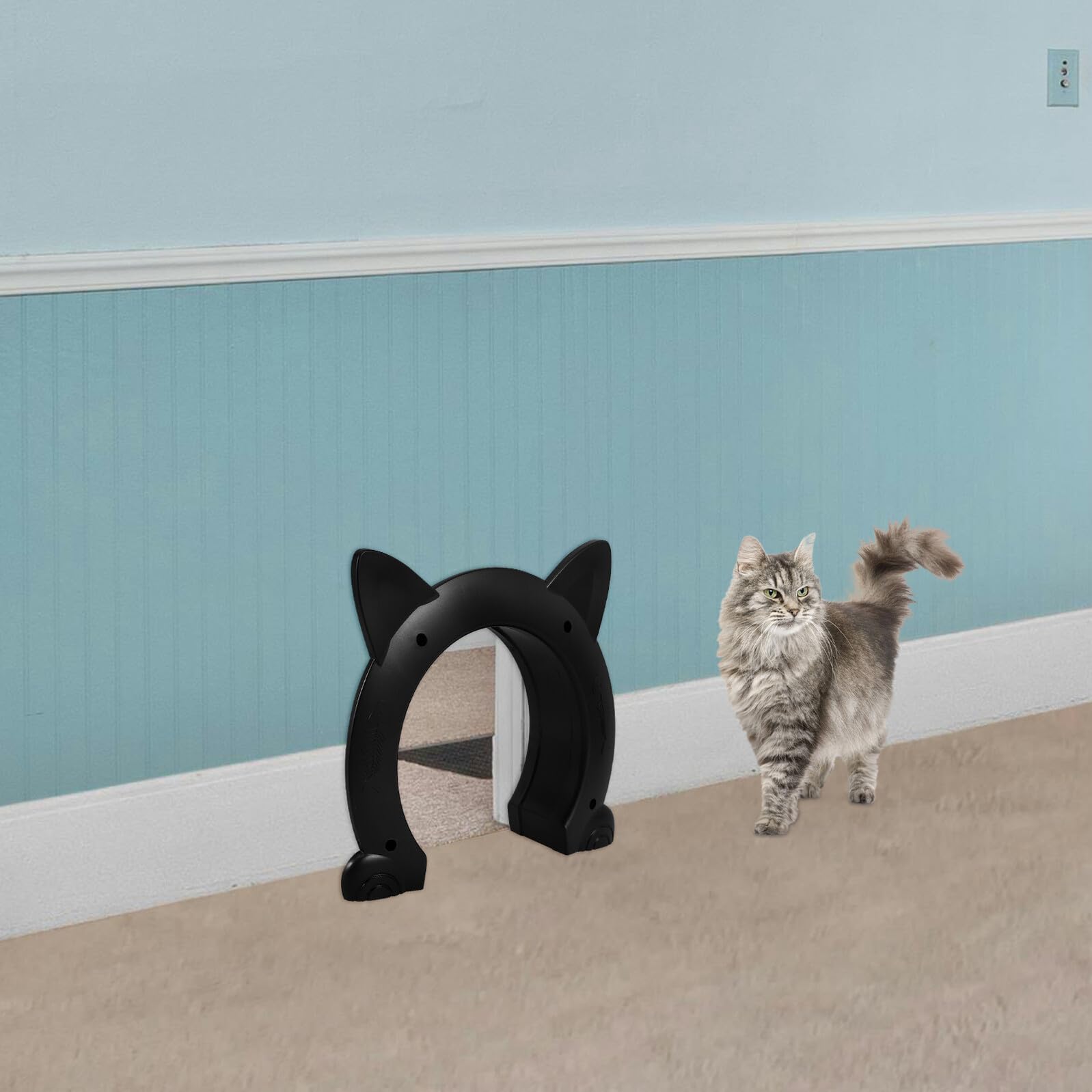 Mittelgroße Katzentür aus Langlebigem Kunststoff Vielseitige Haustiertür für Katzen und Kleine Hunde Einfache Installation Sichere Innentür Lösung für Haustierhäuser und