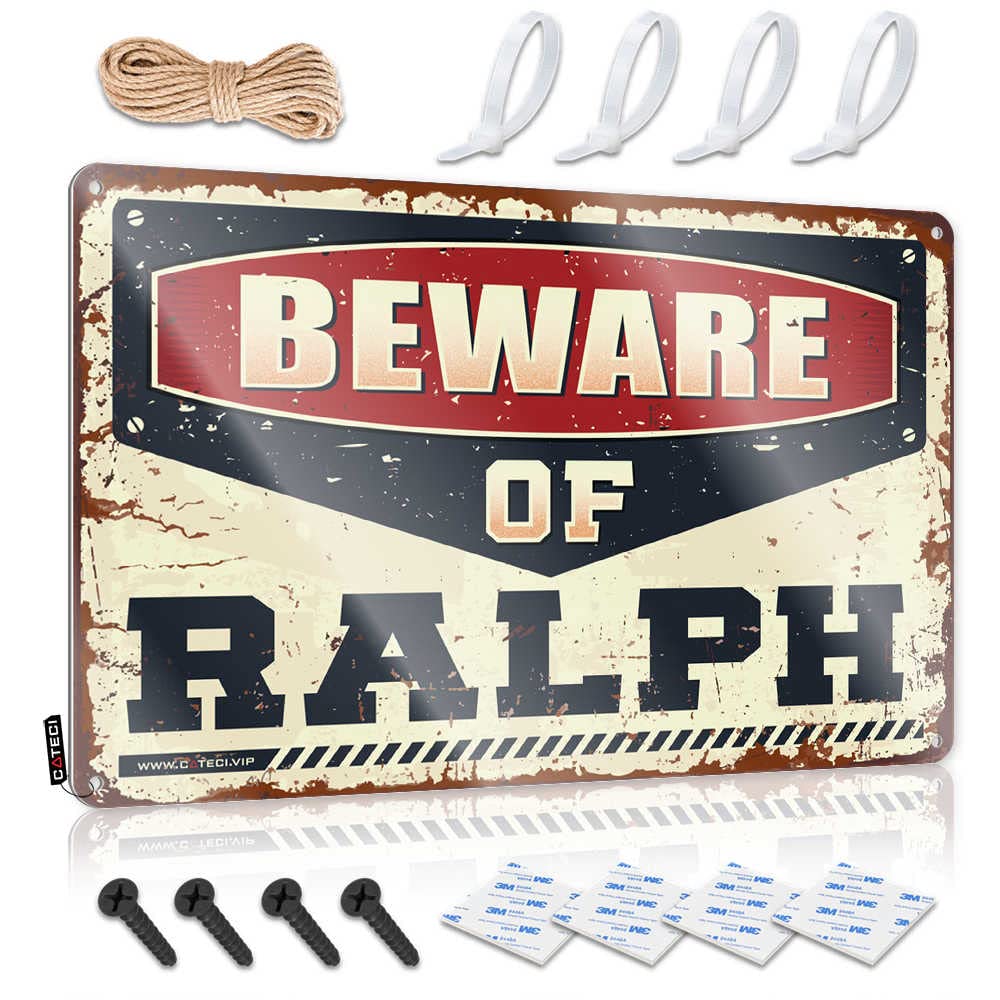 Funny Kitchen Tin Signs Beware Of Ralph Sign Funny Signs For Bar Bar Metal Tin Sign(30X40CM)