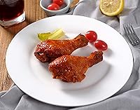 Vista 5 de Foraineam 12 Pieces 8 Inch Round Porcelain Salad Plates Dessert Plate Set White Dinnerware Dish Serving Plates