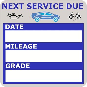 Oil Change Stickers, Static Cling Reminder Sticker, 120 Count, 2x2 in