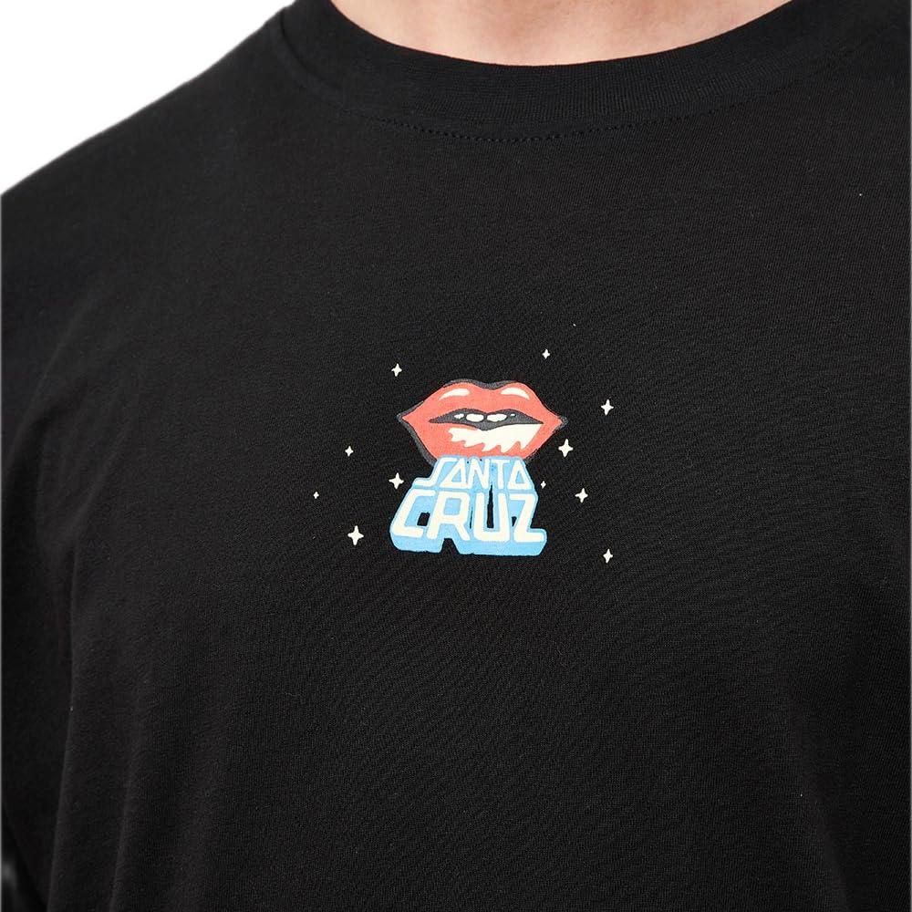 SANTA CRUZ Camiseta Jhonson Danger Zone Camiseta Manga Corta Hombre Negro Original 2024