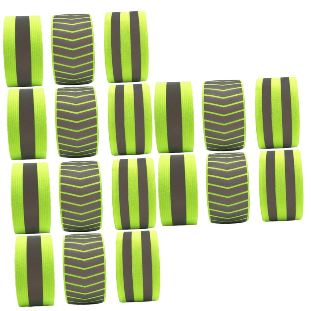 Toyvian Brazalete Reflectante Brazaletes Noche Cinturón De Correr Pulsera Hombres Deporte Fluorescente Banda De Seguridad Visibilidad Bandas Green
