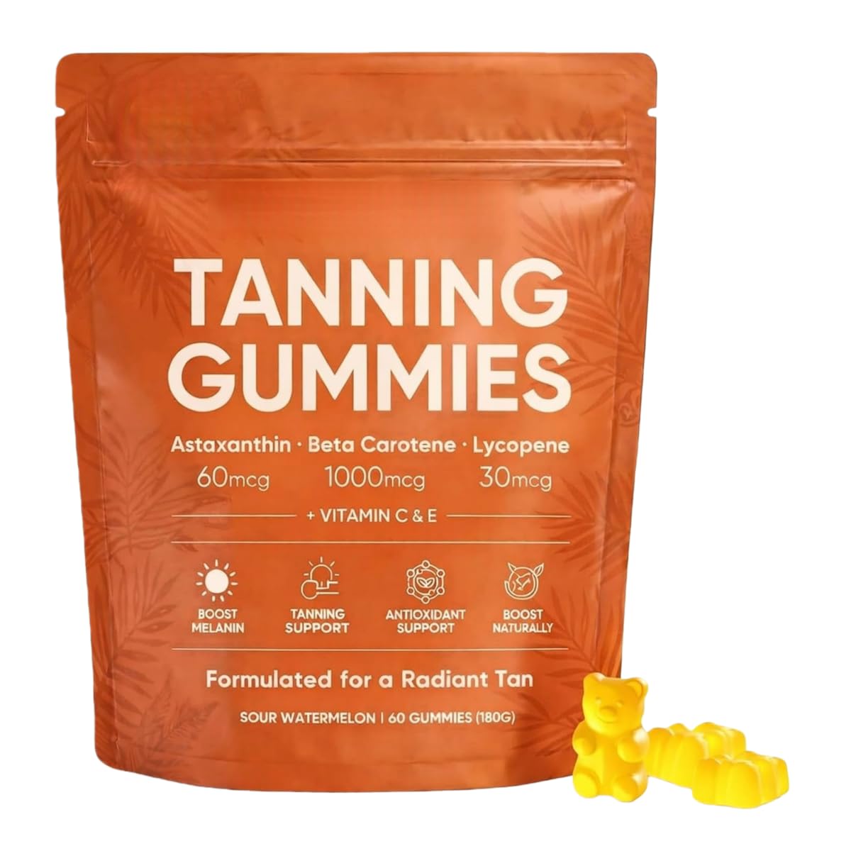 Caramelle gommose autoabbronzanti unisex (contenenti astaxantina), siero autoabbronzante per donna, aiutano la pelle a ottenere un colorito naturale, ideali per la cura quotidiana della bellezza e la