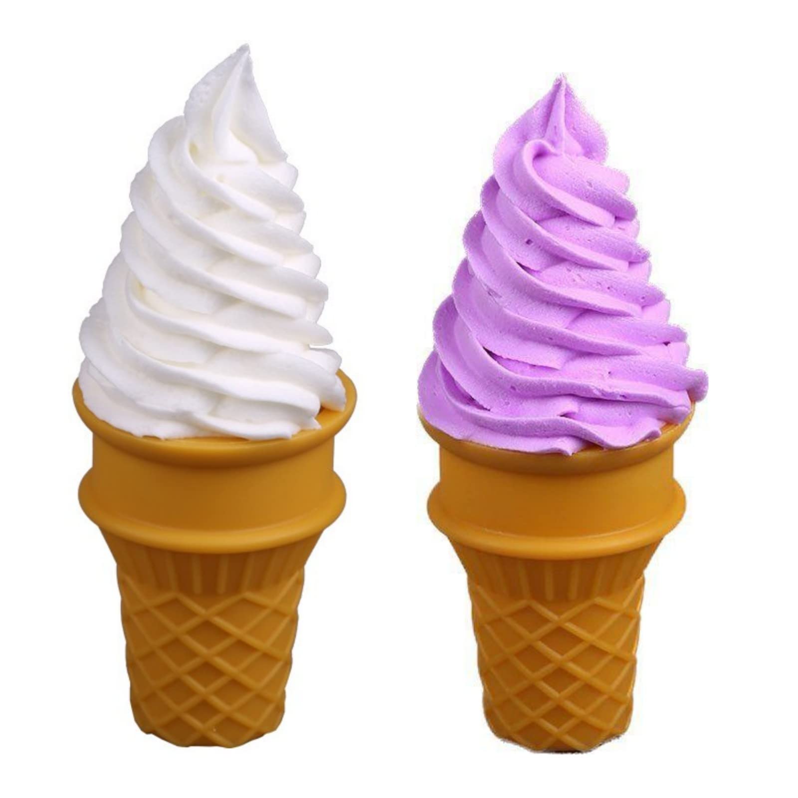 LONG XIN SERIES 2 Pcs Simulated Ice Cream Artificial Lifelike Ice Cream Fake Ice Cream Food Model for Home Kitchen Cabinet Desk Shops Party Decor Sample Display Photography Props