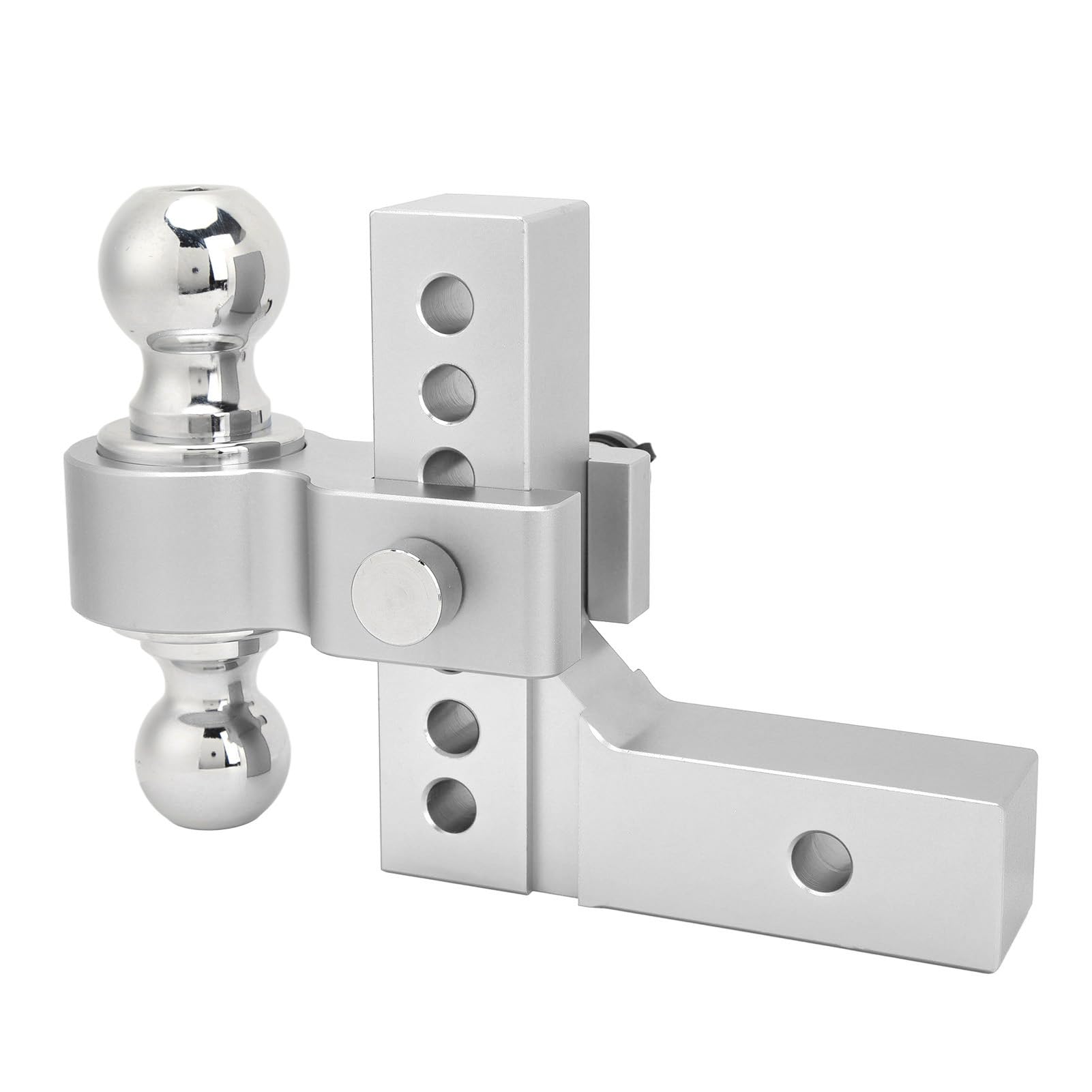 Regulowany Zaczep Przyczepy Uchwyt Kulowy ze Stali Nierdzewnej do 2-calowego Odbiornika 6-calowy Spadek Wzniosu Udźwig 12500 Funtów Zestaw Zaczepu Holowniczego do Pojazdów Ciężarowych o