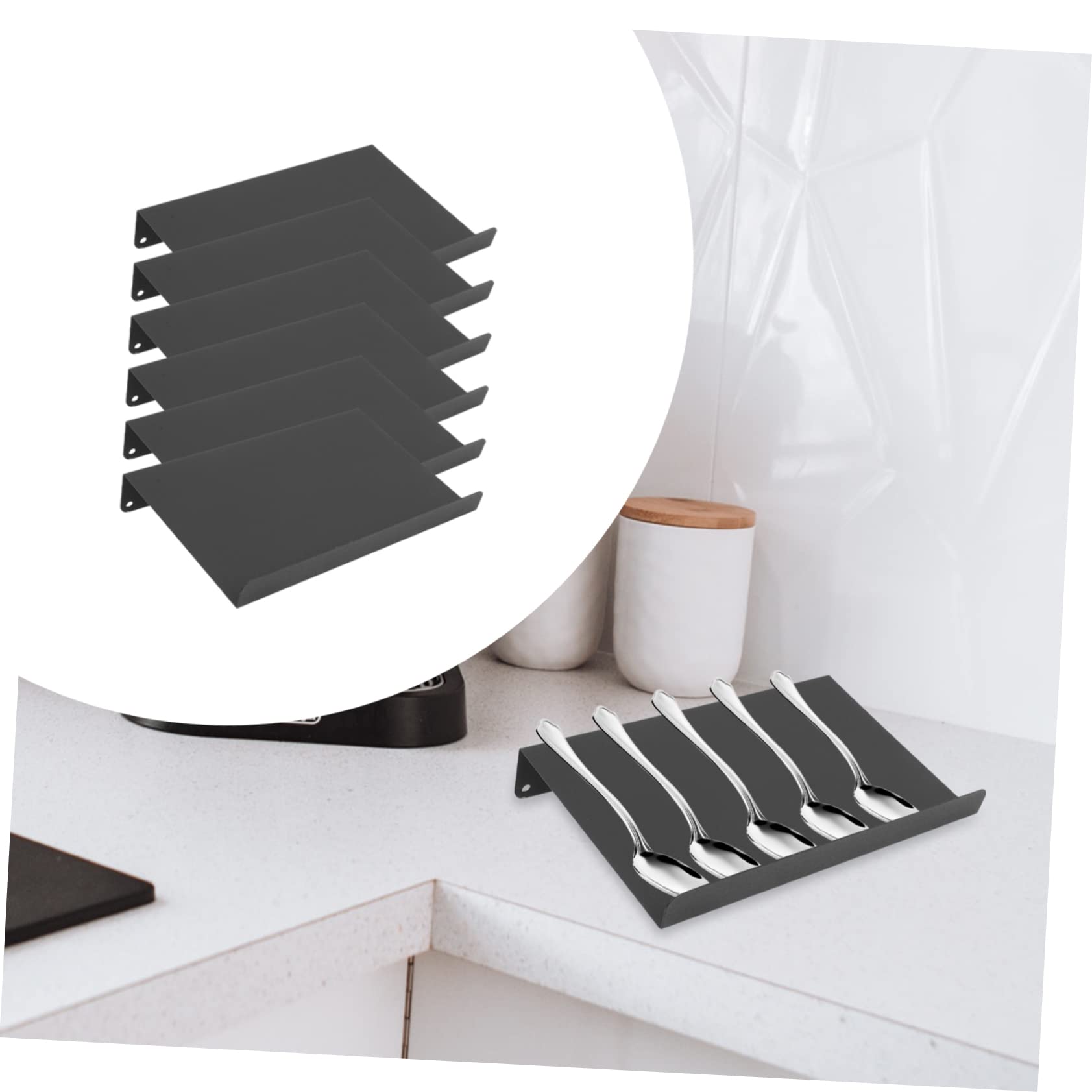 ULTECHNOVO Organizador de Cajones para Especias Negro, 1 Juego, Aluminio