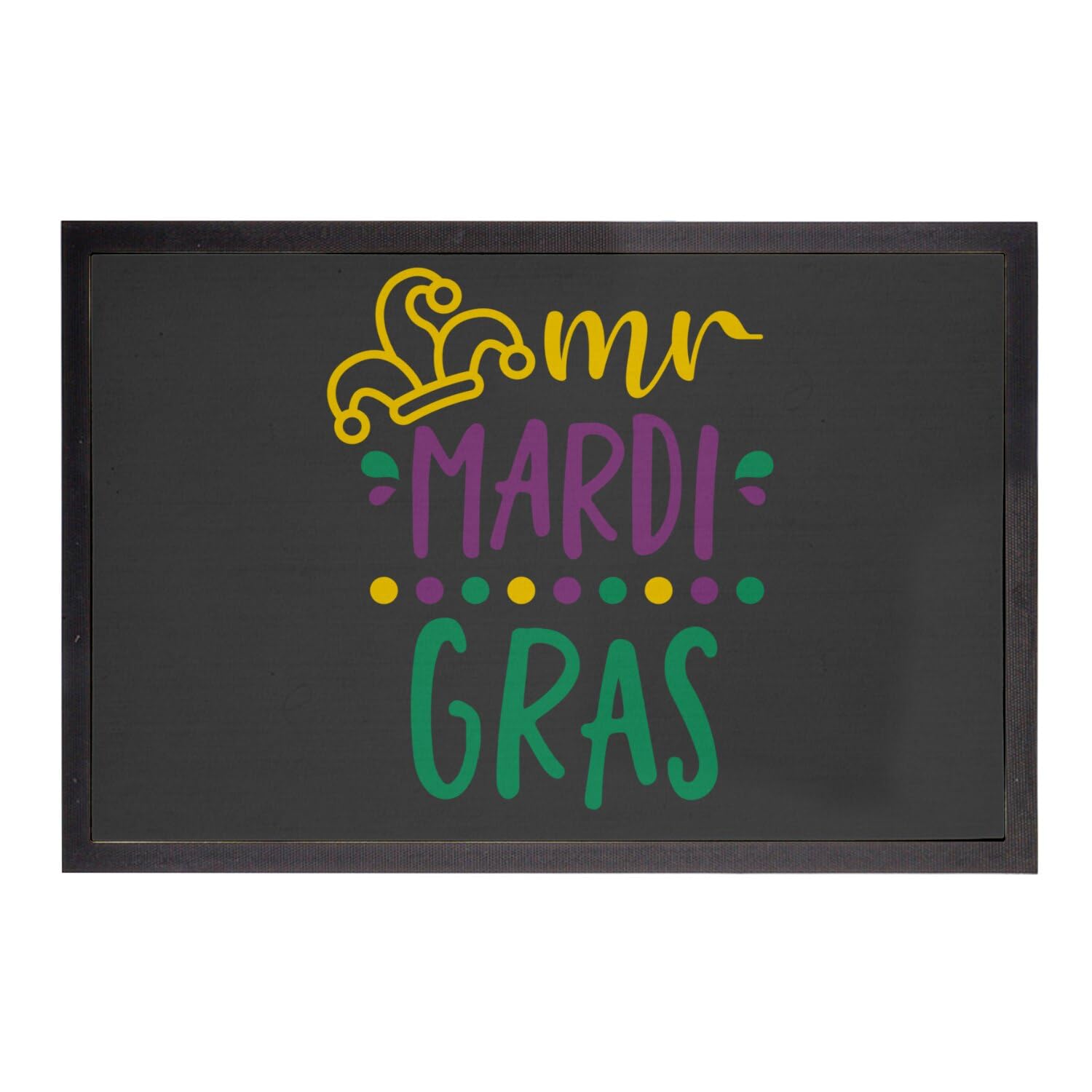 Paillasson Noir Mister Mardi Gras grand format 75x50cm style Carnaval