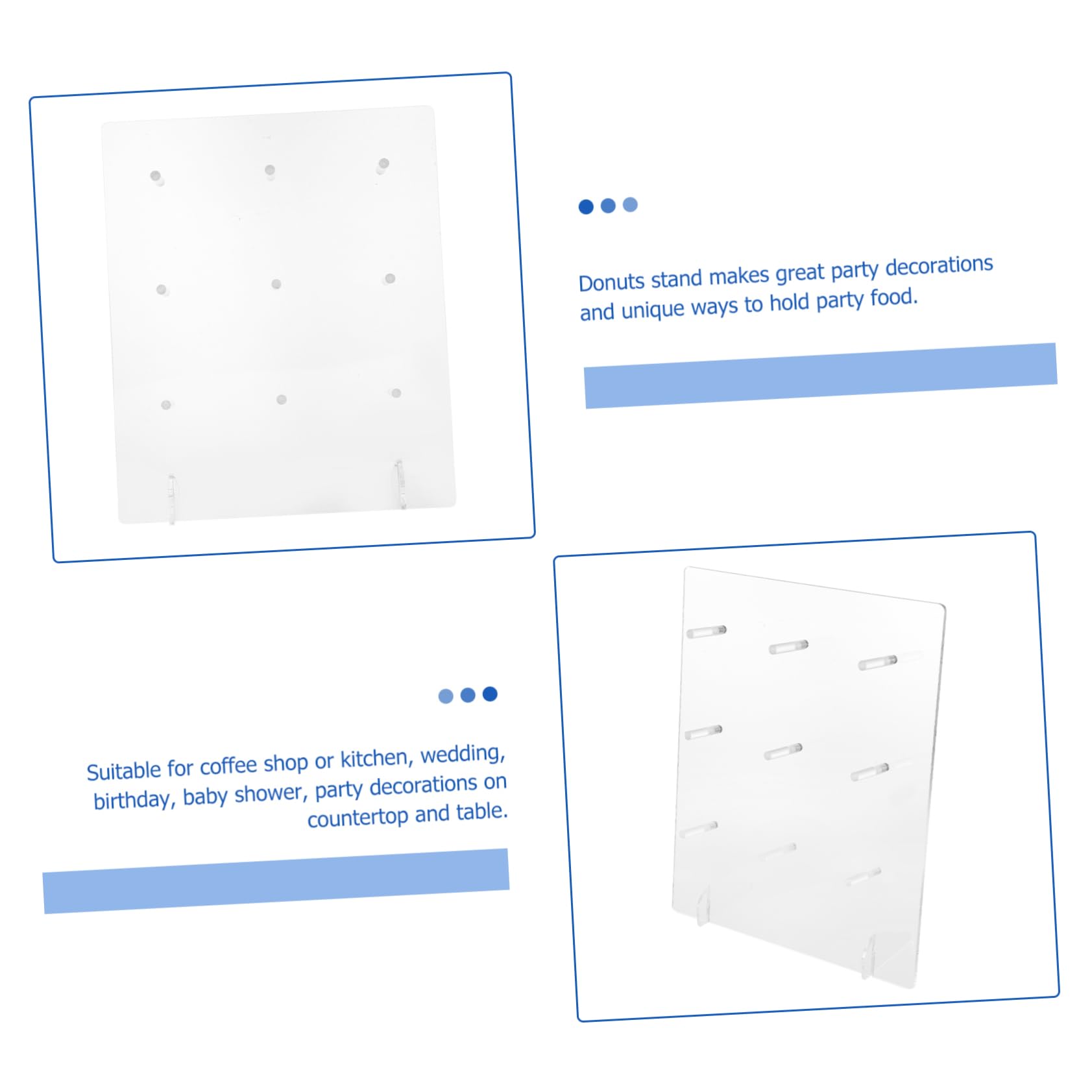 ABOOFAN 1 Pieza Soporte Acrílico para Donuts Exhibidor Transparente para Fiestas Bodas y Celebraciones para Decoración de Pasteles y Dulces
