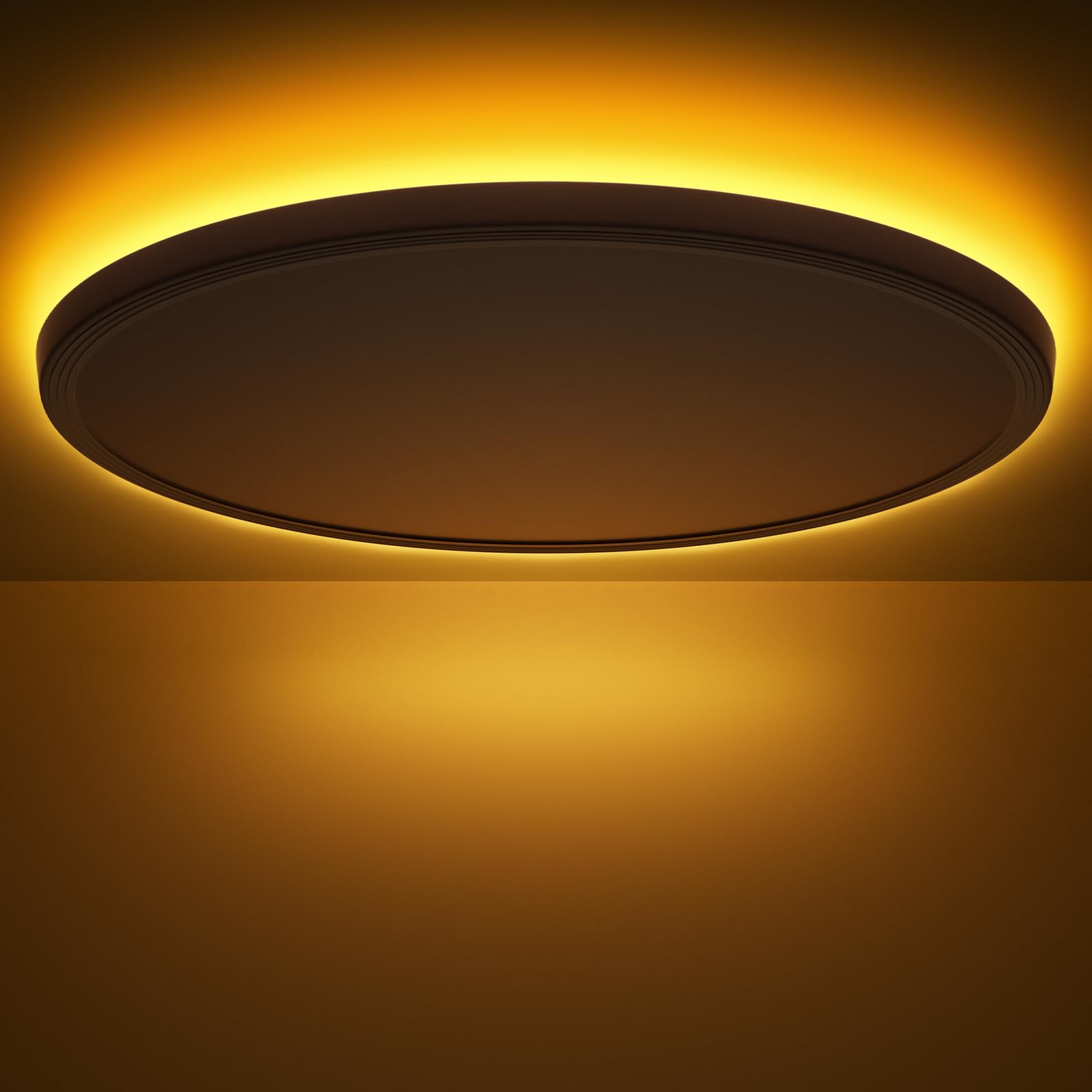 LED Deckenleuchte mit Nachtlicht 1800K- 24W+6W Deckenlampe Dimmbar mit Fernbedienung & Timer, Lampe Decke Panel 3000K-6500K Dimmbar für Schlafzimmer, Kinderzimmer, Wohnzimmer, Flure, Küche,Bad, Ø30cm