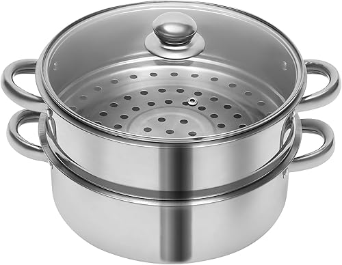 Miniatura 4 de Vaporizador de acero inoxidable de 5 niveles de 10.2 in, olla de vapor grande de acero inoxidable de 10.2 in, olla de vapor de 5 capas, 10.2