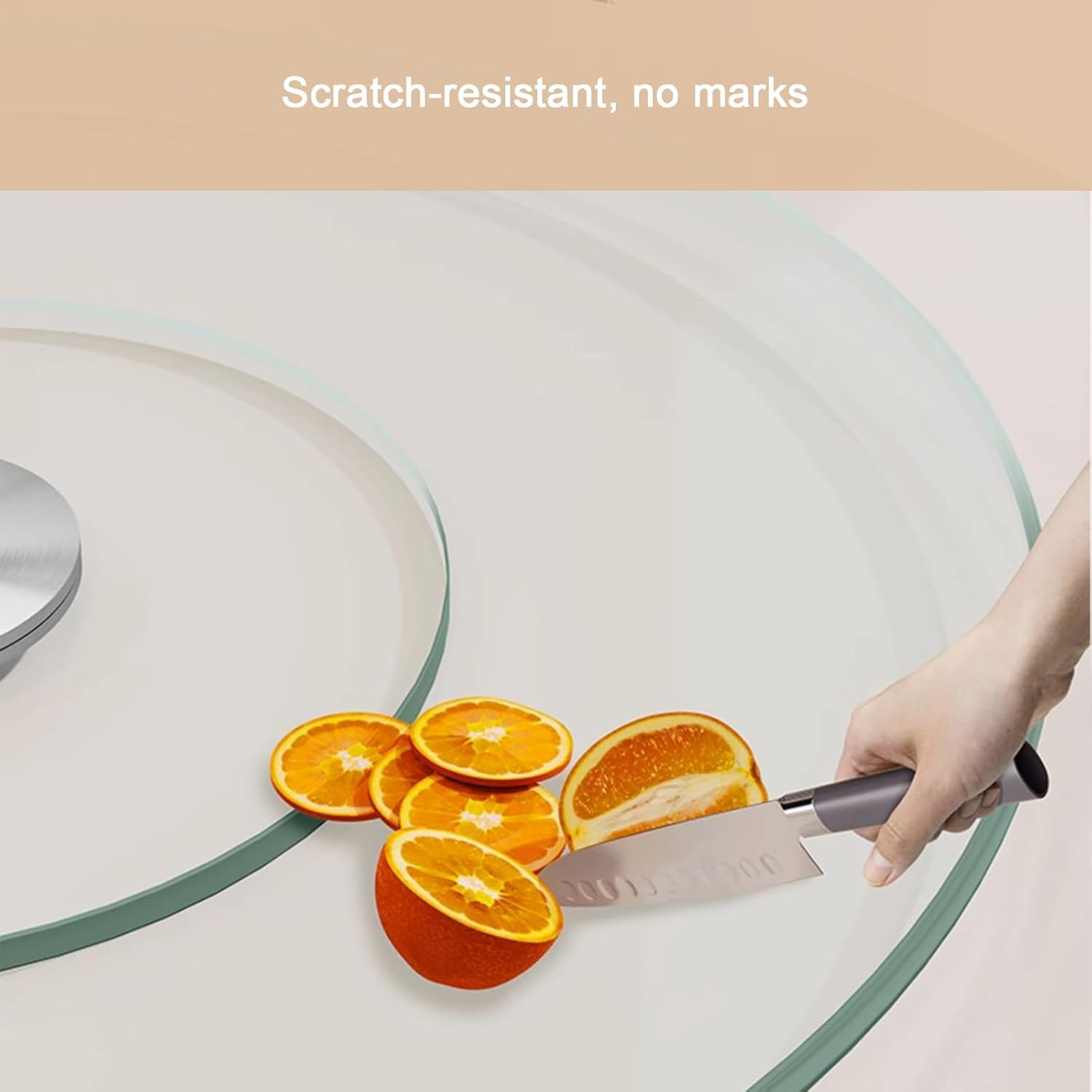 Plateau tournant Lazy Susan, écran en verre trempé, roulement en alliage d'aluminium pour cuisine et salle à manger, idéal pour partager facilement les aliments