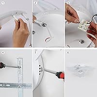 Vista 8 de Goeco Lámpara de techo Kidsroom, 3 modos de luz (3000 K/4500 K/6000 K) acrílico blanco cerca del techo, lámpara de techo de dibujos animados