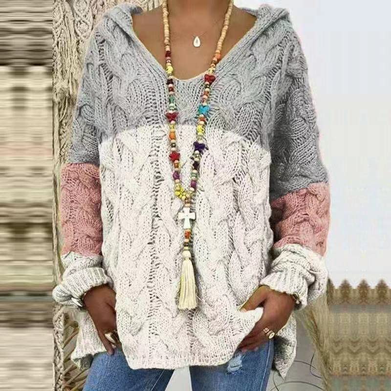 Women's Oversized Chunky Cable Knit Pullover Hooded Sweater Fall Winter Casual Long Sleeve Jumper Knit Top2