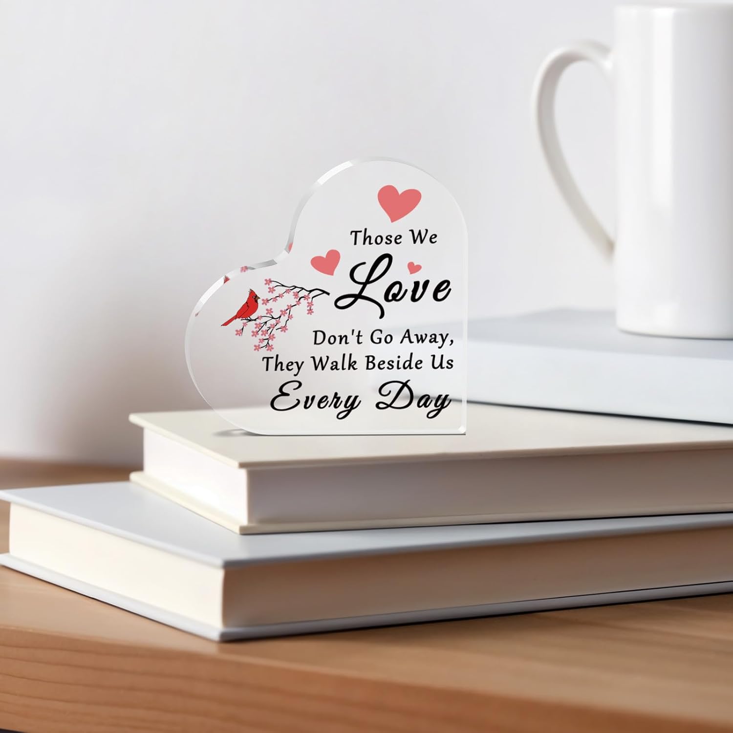 Memorial Gifts Plaque Sympathy Gifts for Loss of Loved Mom Dad Grandparents In Memory of Family Friends Acrylic Heart Keepsake Bereavement Condolences Grieving Present for Remembrance Table Decor - Image 6