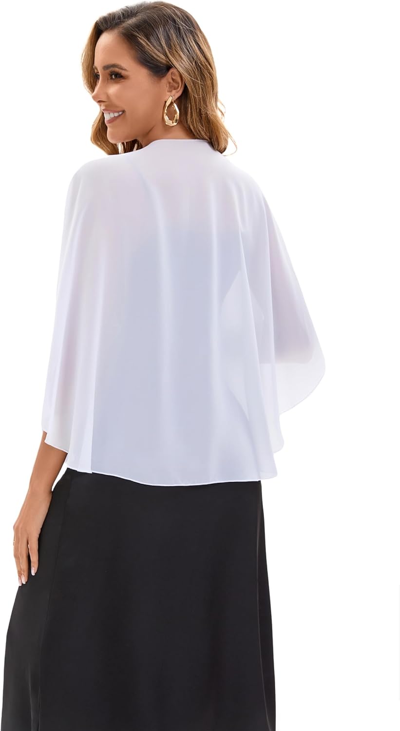 Baoqiya Chiffon Shawl Evening Scarf Shawls and Wraps for Women Wedding Party Bridal Scarves Cover Ups - Image 4