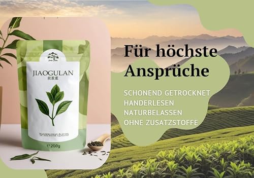 Foto von JIAOGULAN Unsterblichkeits-Kraut 200g • Ohne Stängel • Naturbelassen & Unbehandelt | Premium-Qualität (200g)