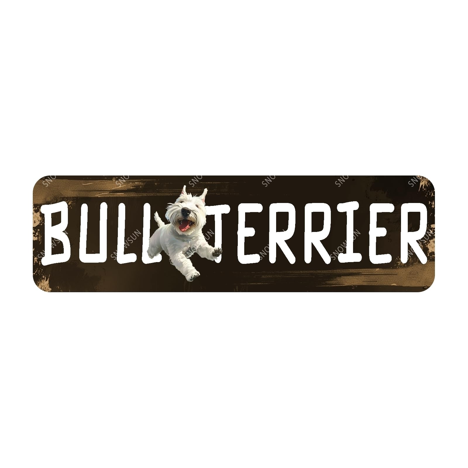 Bull Terrier Dog Street Tin Sign Aluminum Metal Sign Funny Vintage Dog Wall Decor for Home Farmhouse Bar Cafe Fence Yard Decor 4x16 Inch