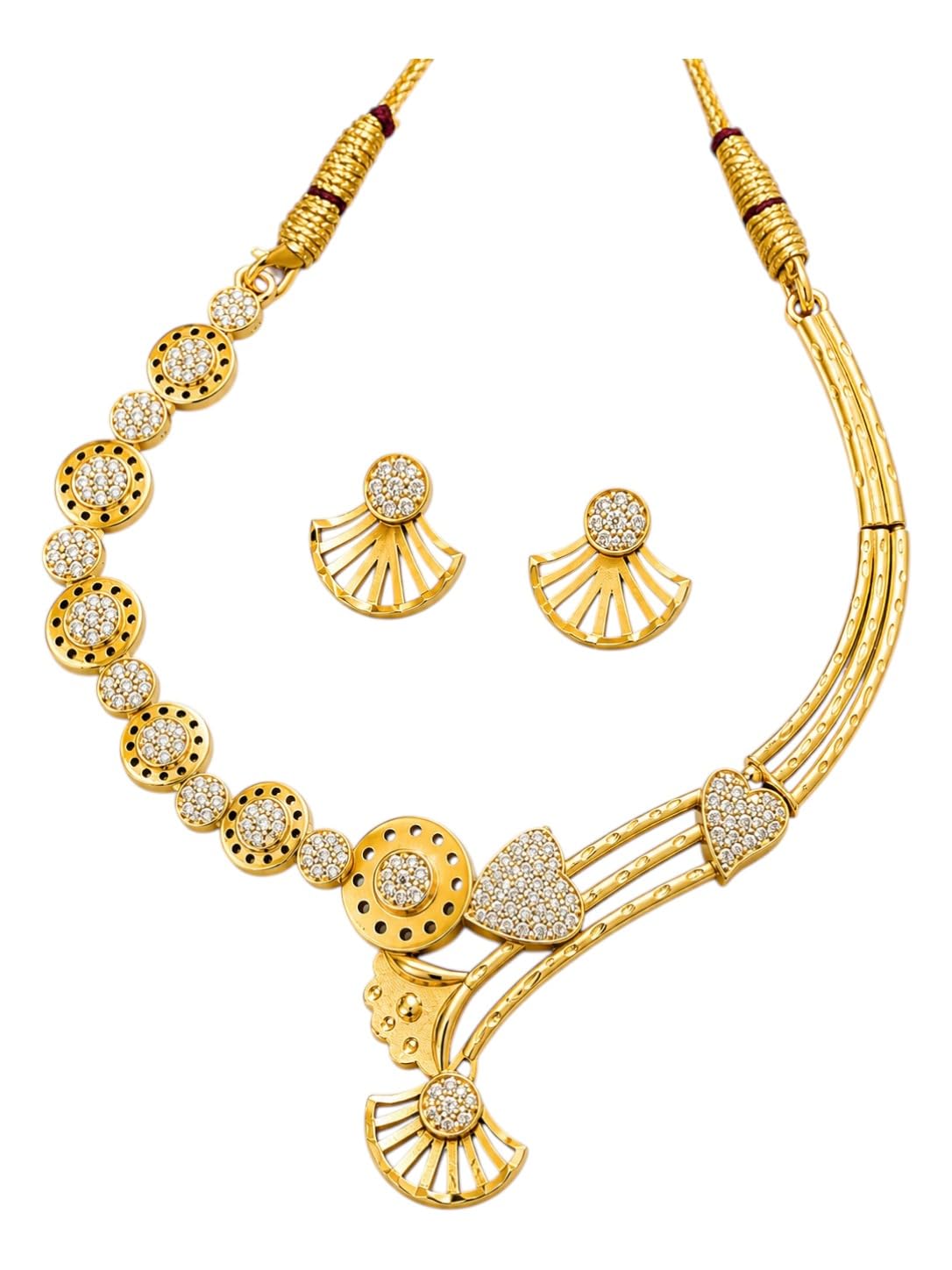 Gold-platted Necklace and Earrings Jewellery Set-image-29