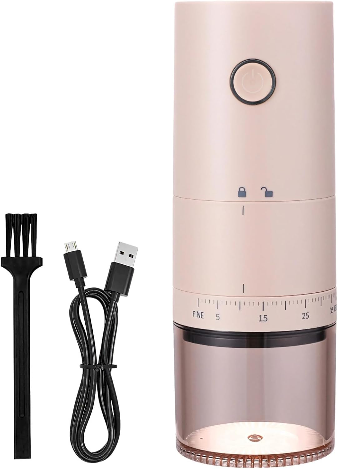 USB Rechargeable Electric Coffee Grinder, Portable Burr Ceramic Grinder with Adjustable Settings, Quiet Automatic Coffee Bean Mill