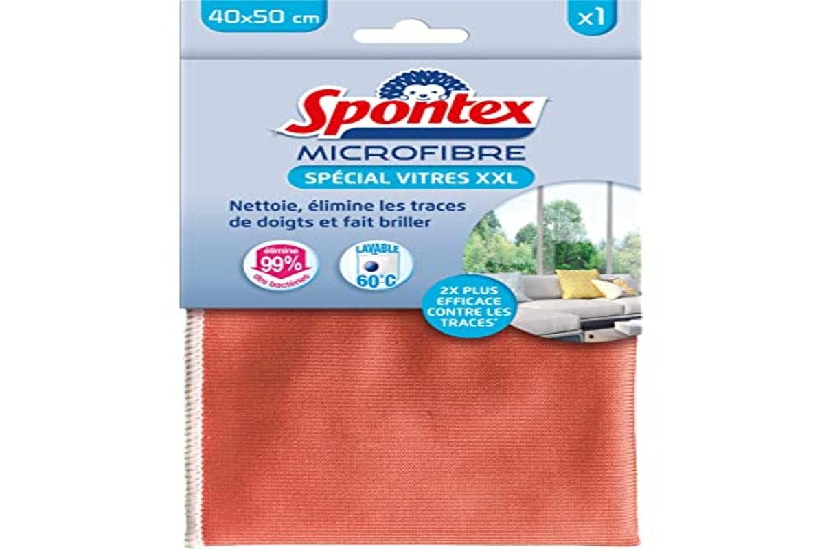 Spontex Special XXL microfibre glass - Cleans and removes fingerprints - Gives shine - 2x more effective against fingerprints