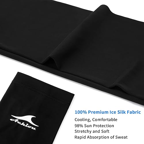 Miniatura 5 de Achiou Mangas refrescantes de seda de hielo, mangas de compresión de protección solar UV de verano UPF 50+ para mujeres, voleibol, deportes juveniles