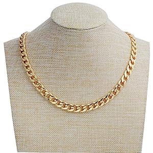 Gold Chain, 24″ Gold Necklace, Fake Gold Chain for Men, Feel Real Solid 18k Gold Plated Fake Chain Necklace 24 Inch 10MM