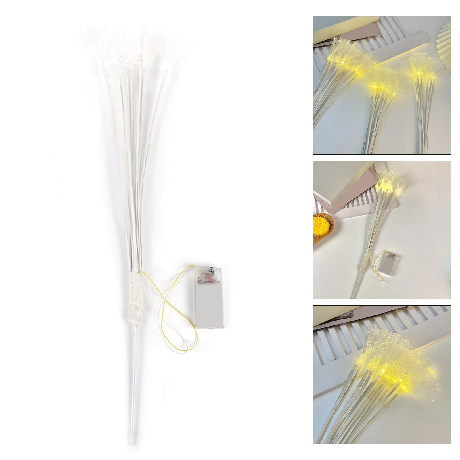 WEISUYUUS LED Light Up Branch 15.75Inch Battery Operated LED Lighted Flower Bouquets for Christmas Wedding Home Party Decoration
