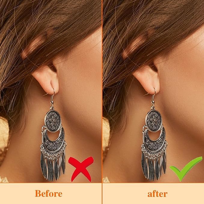 Image of Extra Premium Extra Soft Earring Support for Heavy Earrings | Ear Lobe Support for Earrings | Ear Lobe Tape | Transparent Ear Support | Ear Lobe Patches (Pack of 30)