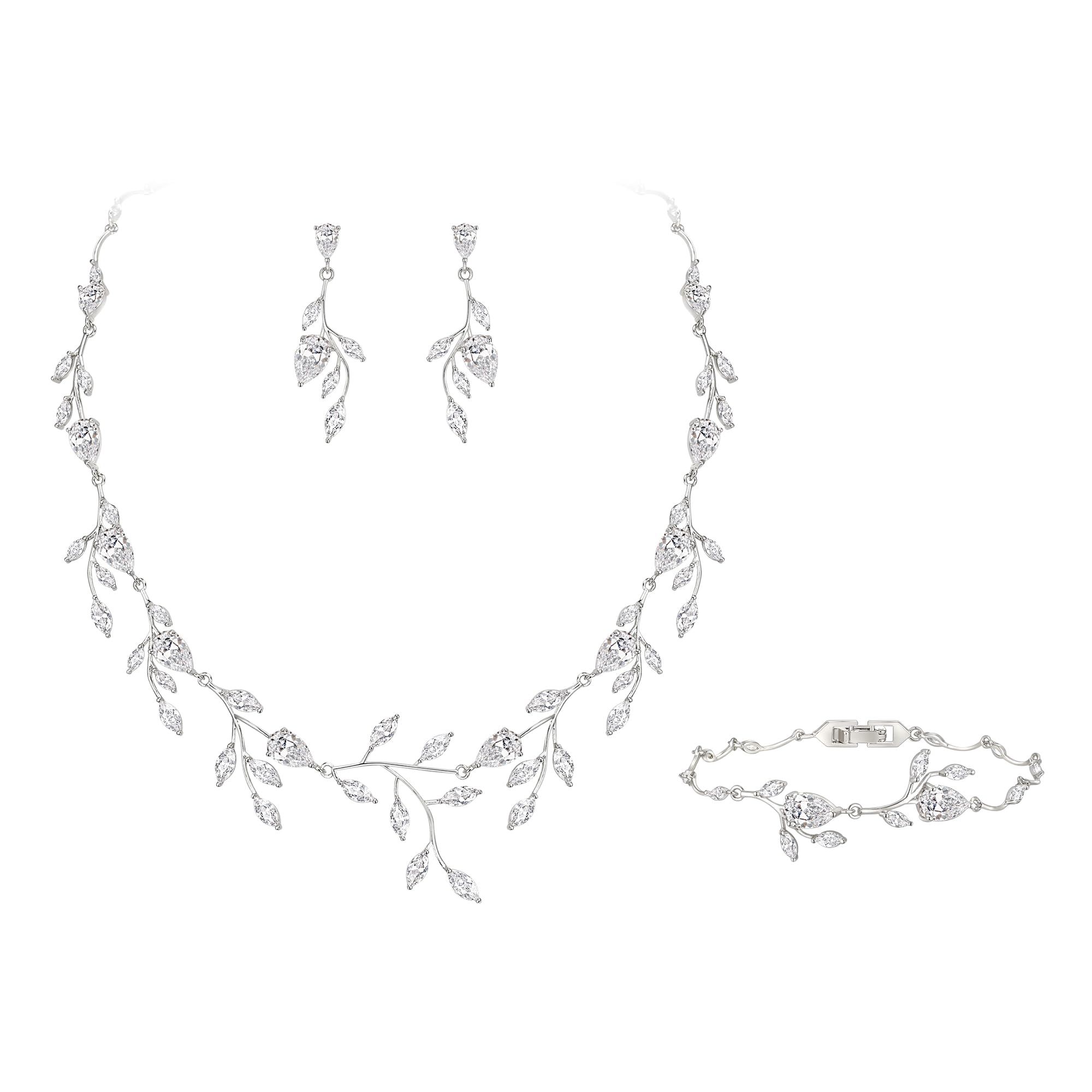 EVER FAITH Pear-Shaped CZ Set