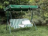 Beliani Stilvolles Hollywoodschaukel für Garten in Streifen weiß/grün Chaplin - 2