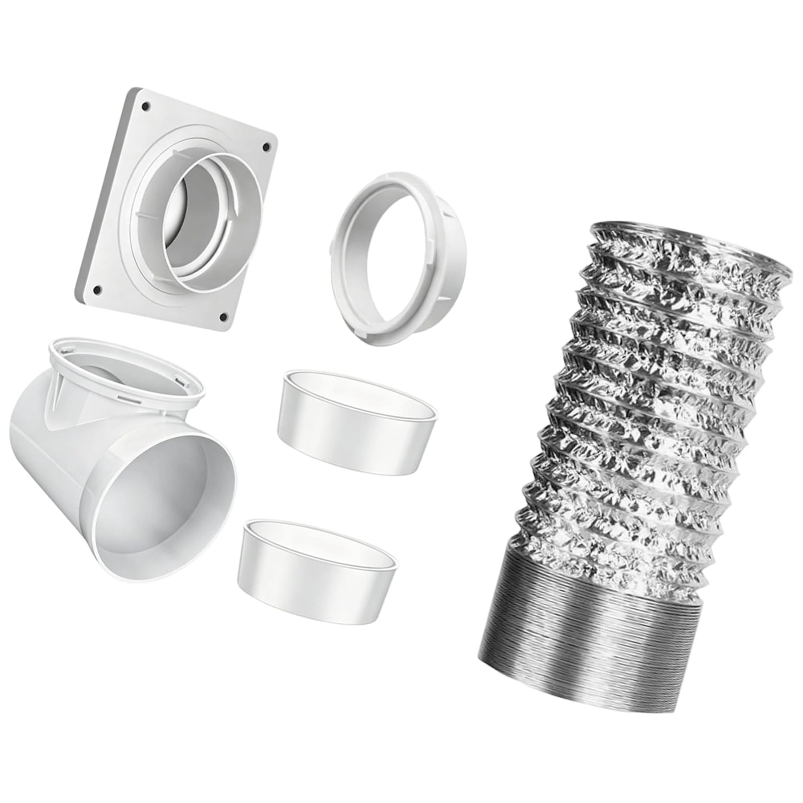 NRVTRE Consistent Dryer Vent Assembly Comes with Wall Flange and Leak Proof Design Dryer Venting Structure
