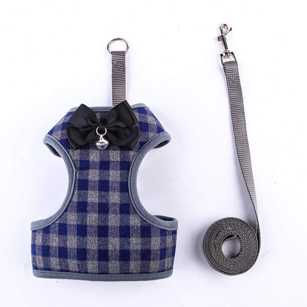 Psy wyciągnięte z pokoju， Z ołowianą kratką, kokardą, kamizelką, szelkami dla psa, smyczą z małym dzwonkiem, szelki zwierząt, zestaw AM(D,L)