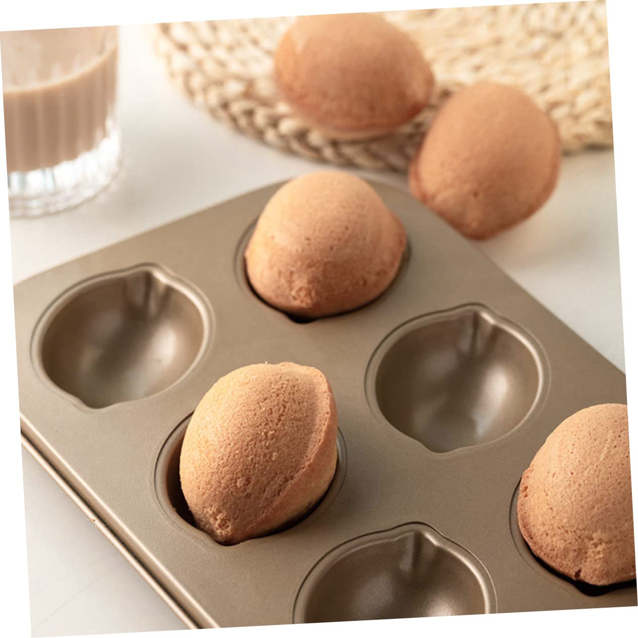 GREENADSCAPE Lemon Shape Non Stick Muffin Cavity Baking Tray for Desserts Pudding Bakeware with Scratch Coating for Easy Cleaning